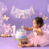 Agvgaza 1st Pink & Purple Butterfly Highchair Banner for Girls - Spring Butterfly One Party Decor & Cake Smash Photo