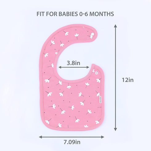 Set of 8 Organic Cotton Baby Drool Bibs - Bandana Teething Bibs for Baby, Ultra Soft, No Scratch