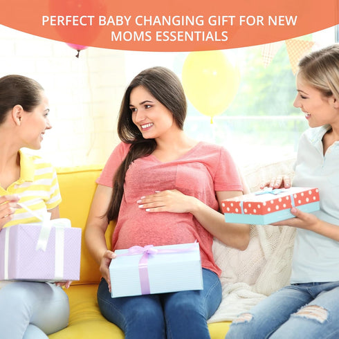 HusBuy Portable Changing Pad for Baby - Waterproof Travel Diaper Changing Mat with Built-in Pillow - Foldable