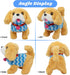 Hopearl Walking Dog Golden Retriever Interactive Electronic Pet Plush Toy, Woof and Moving Animated Nodding Head