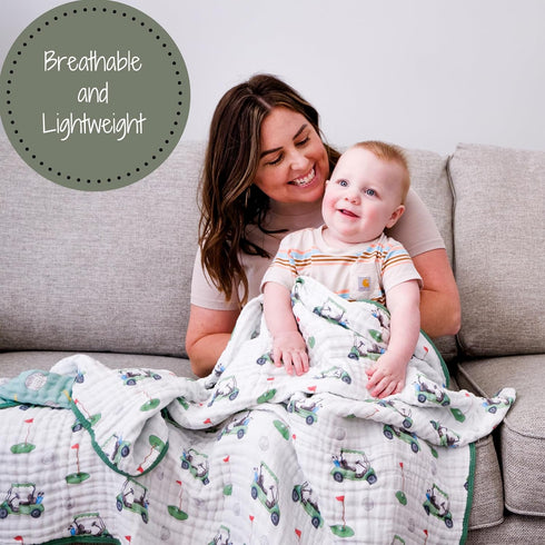 100% 6 47"x 47", LollyBanks Muslin Baby Blanket Organic Cotton, Muslin Quilt Lightweight, Toddler Blanket for Boys
