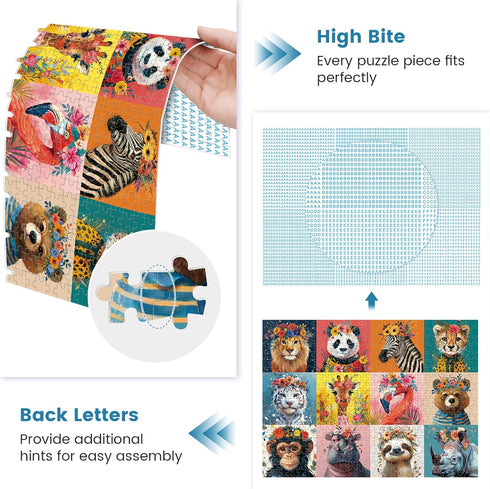 500 500 20.5 15 inch Piece Puzzles for Adults,Beautiful Wild Animals Jigsaw Puzzle for Adults Seniors,Recycled