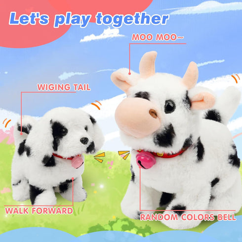 Hopearl Walking Point Dog Interactive Toy - Electronic Plush Puppy with Moving Head, Gifts for Toddlers