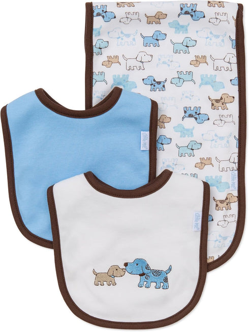 Little Me Baby Boys Burp Cloth Sets, Cute Puppies, One Size US