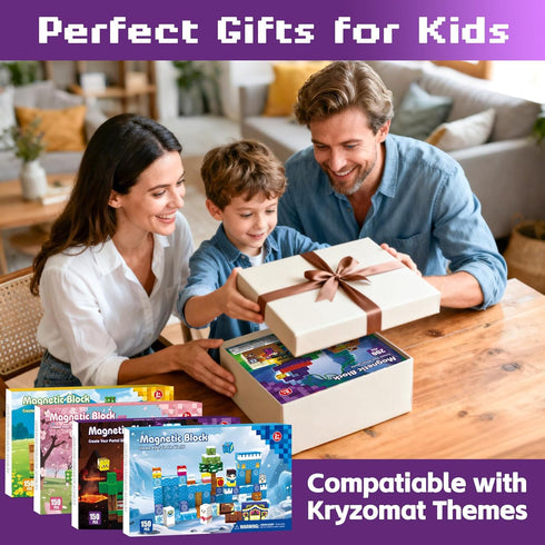 200PCS 3-12, Magnetic Blocks with Light-Up Blocks - Magnetic Blocks for Kids Ages Magic's House Magnetic Building