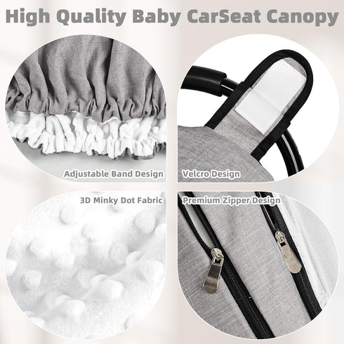 Cozy, Winter Baby Car Seat Cover Waterproof, Windproof Car Seat Covers for Newborns with Double-Layer Window, Infant