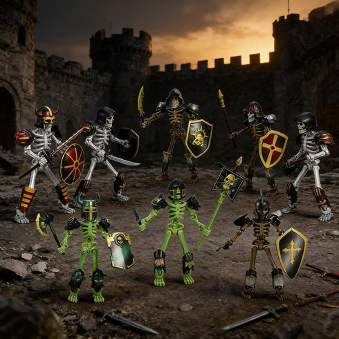 6 Pack T13 Set 54 Dummy 13, 13, 3D Action Figures with Accessories, Skeleton Action Figure Mini DIY Multi-Colored Titan