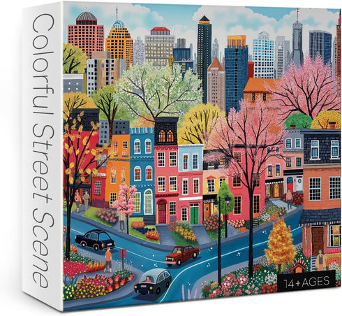 BBOLDIN 1000 Colorful Street Scene Puzzles for Adults Pieces Nature, Pretty Landscape Flower Art Jigsaw Puzzles