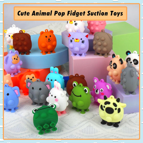 24 Kids,3D ChildFun PCS Party Favors for Animal Pop Toys,Goodie Bags Stuffers for Kids,Pinata Stuffers Carnival