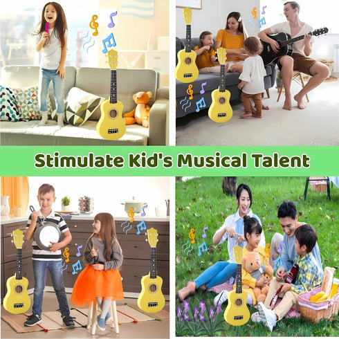Kids Guitar Acoustic, Jakeloo 21 Inch Wooden Guitar Toy for 3-9 Year Old Boys and Girls, Musical Instrument