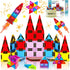 Mini Magnetic Tiles for Kids, Magnetic Building Set, Construction STEM Travel Toys