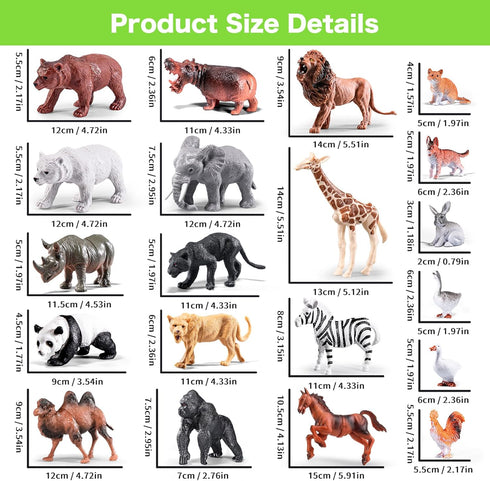 41Pcs Safari Animals Figures Toys, Realistic Jumbo Wild Animals Figurines, Educational Toys for Kids and Toddlers