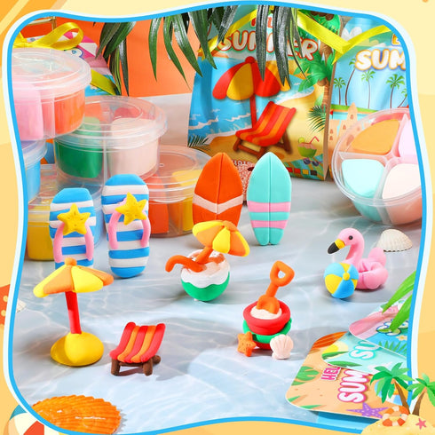 30 Sets Summer Capoda Air Dry Clay Kit for Kids End of School Year Gifts DIY Modeling Clay Arts Crafts Kit for Beach