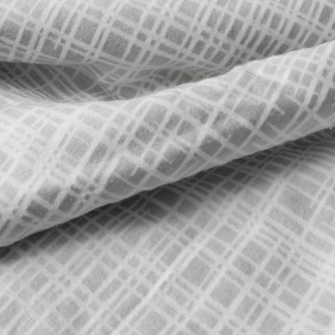 100% 10-Inch 28 52 Criss Cross Fitted Crib Sheet - Cotton; White, Gray; Fully Elasticized; Pockets; Fits Standard Crib