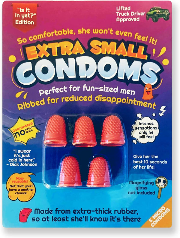 Hilarious Extra Small-Condoms Gag Gift by Witty Yeti. 2 Pack Funny Christmas-Stocking