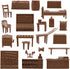 BMC Classic Marx Western Town Furniture 42pc Plastic Cowboy Playset Accessories