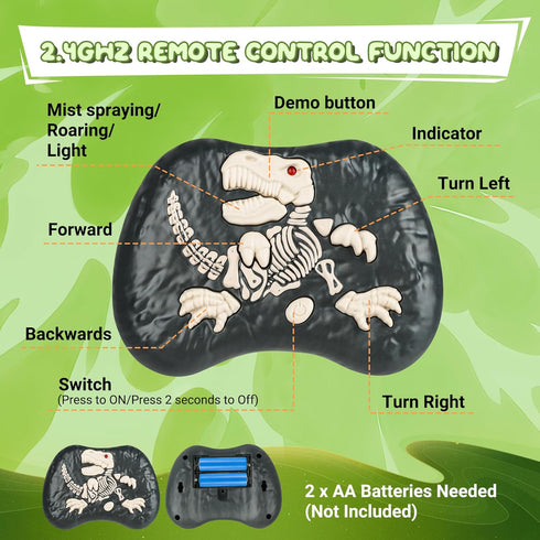 5-7,2.4G 4-7 3-5 Remote Control Robot Dinosaur Toys for Kids Electronic RC Walking Dinosaur Pet for Boys with Spray
