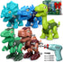 Laradola 5 Pack Stem Educational Dinosaur Toys with Wheels for Kids 3-5