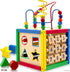 Play22 6 in-1 Counting Counting 8Pcs Wooden Activity Cube for Baby - Baby Activity Play Cube with Bead Maze, Shape