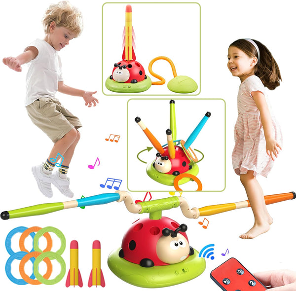 Engfa 3 in 1 Musical Jump, Toss Ring Game and Stomping Launch