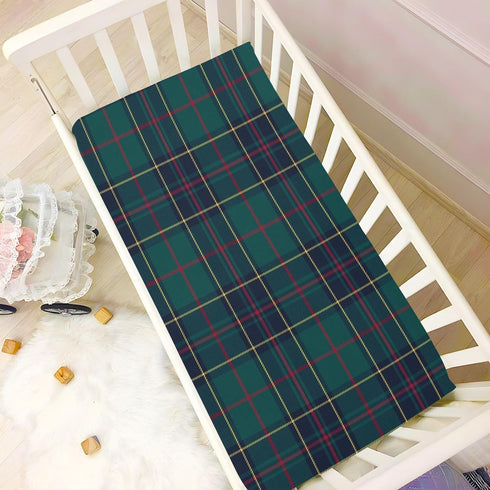 Cozy 28x52 inch Kigai Red Blue Green Plaid Crib Sheet for Boys and Girls Jersey Knit Fitted Baby Sheet for Standard