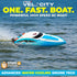 Force1 2.4GHZ 2 Velocity Blue Fast RC Boat- Remote Control Boats for Adults and Kids, Underwater Speed Racing Mini RC