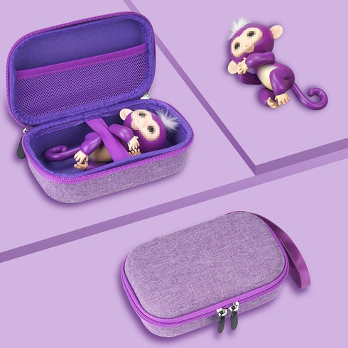Carrying Case for Fingerlings Monkey Toy, 2023 New Interactive Kids Toys (Purple) (Case Only)