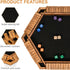 1-6 24 BIVOMON Players Shut The Box Dice Game, Wooden Board Table Math Game for Kids Adult with Dice, Close The Box