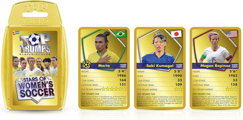 "Stars of Womens Soccer Top Trumps Card Game - Family Games for Kids and Adults - Card Wars for 2 Players"