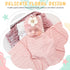 Baby Girl Blankets Newborn Set, 3 Pieces Receiving Blanket with Flower Headbands for Infant Toddler Kids