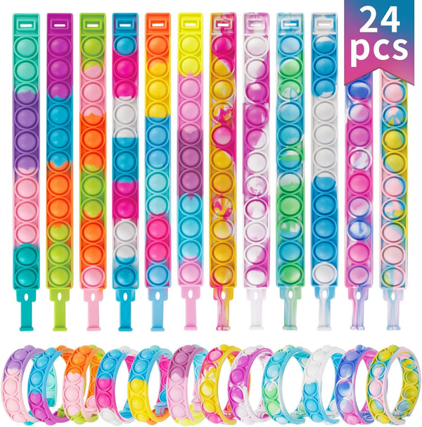Pop Bracelets Fidget Toys Bulk Its 24 Pack Party Favors for Kids