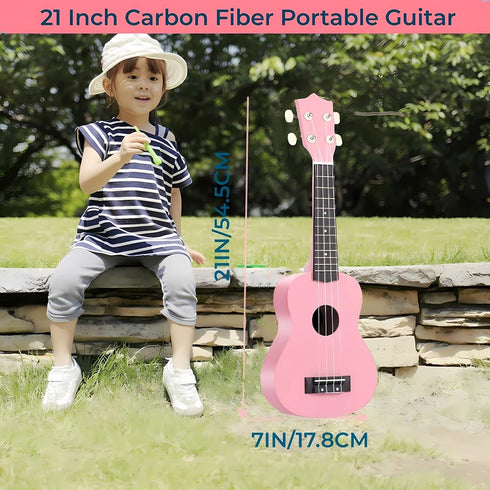 21 Inch 3-9 Carbon Fibre Kids Toddler Child Children Acoustic Guitar Ukulele Musical Instruments Ideal for Year Old