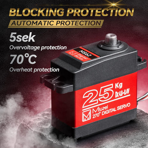 25KG High Torque RC Servo: Miuzei Waterproof Servo Motor for 1/6, 1/8, 1/10, 1/12 RC Cars