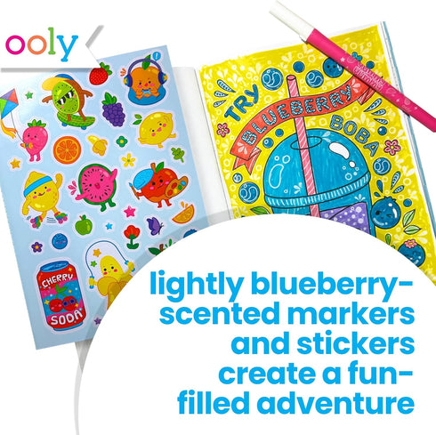 Yummy Yummy 10 100 30 Set Ooly Coloring Kit Includes Lightly Scented Markers, Over Scented Stickers, and Pages