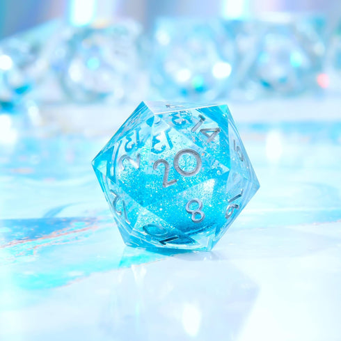 D20 Dice-22MM 20 Single Liquid core sideds Resin Sharp Edged Resin Dice for Dungeons and Dragons, RPG, Polyhedral D&D