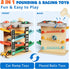 2-in-1 Set 1 2 3 Wooden Car Ramp Race Track Pound Ball Toddler Toy Ball Drop Baby Toy Gift for Year Old Boys Girls