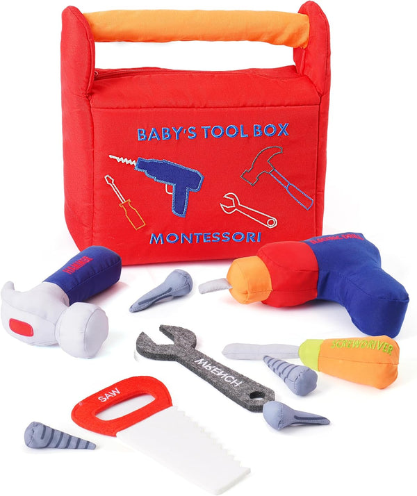 Jollybaby Soft Kid Tool Box Set Toy Inclub Drill Hammer Saw Wrench