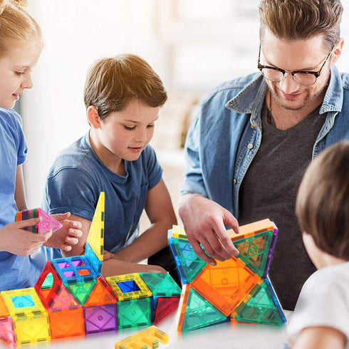 100PCS Magnetic Tiles Blocks for Kids Ages 3-8, STEM Educational Magnet Building Toys for Toddlers, Gifts for 3-8 Year