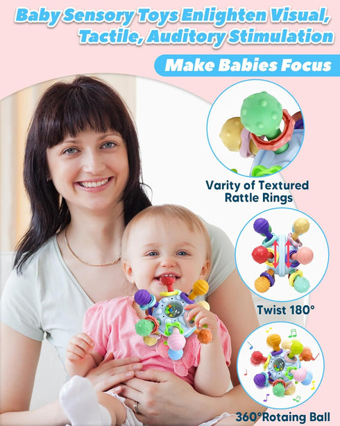 0-6 0 3 6 9 12 6-12 Baby Teething Toys Teethers for Babies Months Infant Baby Girl Toys Gifts for Months, Newborn
