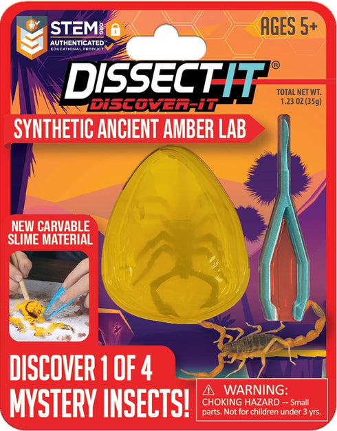 Discover-It Dissection Kit for Kids, Synthetic Amber Science Lab Kit to Learn