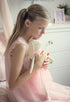 Lilly The Bunny, Beautiful Cream Cotton Linen Plush Doll with Floppy Ears, Authentic Pink Ballerina Tutu, Cuddly Fur Top