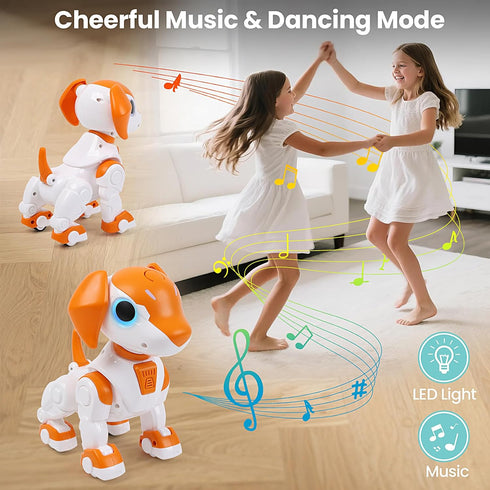 3-8, 4 5 6 7 IQKidz Remote Control Robot Toys Dog for Kids Age RC Smart Walking Electronic Pet Dog Toy with Light Eyes