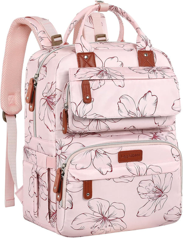 Diaper Bag Backpack, Baby Girl Diaper Bag for Mom, Large Pink Floral