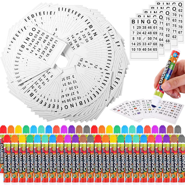 Crtiin 228 Pack Bingo Game Cards and Dot Daubers Set Includes 180