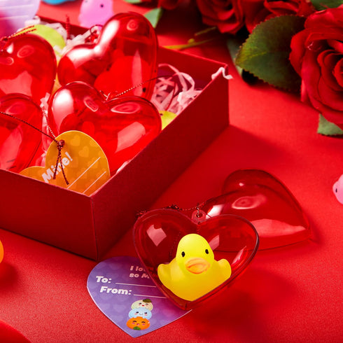 28 Packs JOYIN Valentines Day Gifts for Kids, Glow Mochi Squishy Toys with Heart Funny Valentines Day Cards for Kid