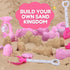 14 Playset Liberty Imports PCS Pink Princess Beach Wagon Plastic Toy for Kids with Castle Molds, Sand Wheel, Water