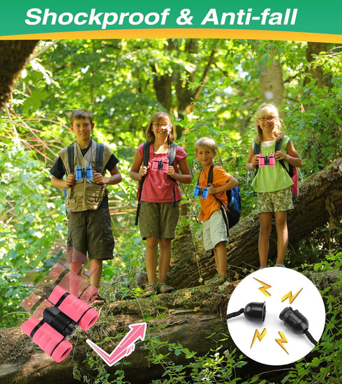 Syxspecial Kids Binoculars, Toy Binoculars for Boys and Girls 3-12 Years, Gifts for Bird Watching and Camping