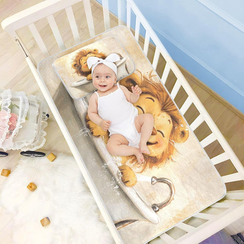 WDdZzyy 28" 52" Cartoon Lion Vintage Bathtub Cooling Baby Waterproof Mattress x Breathable Bed Pads for Adults