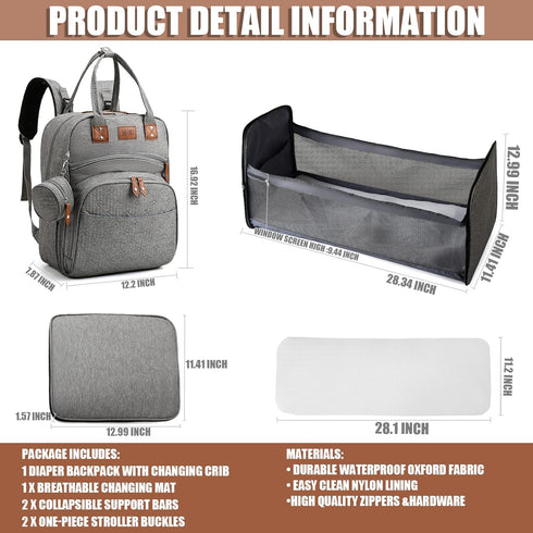 Backpack Baby Diaper Bag with Changing Station, best baby registry shower gifts, Baby Diaper Bags for Men