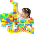 RAINBOW TOYFROG Building Blocks for Toddlers, 74 PCS Educational Development STEM Toys with Alphabet & Number Stickers,